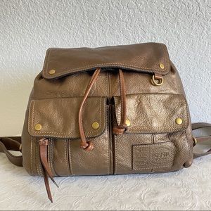 Fossil bronze front pocket backpack